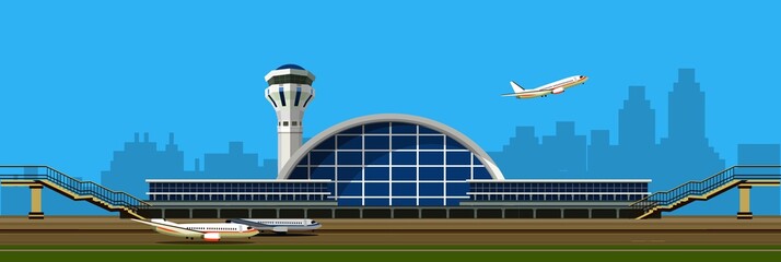 airport building vector illustration