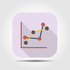 statistics graph flat icon with long shadow