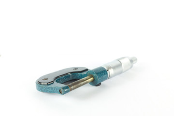micrometer on a white paper background