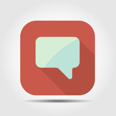 Fototapeta premium dialogue box flat icon with long shadow