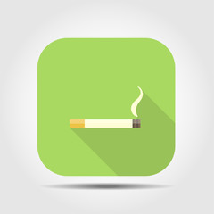cigarette flat icon with long shadow