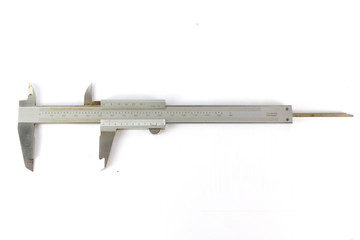 calipers. measuring instrument on white paper Background.