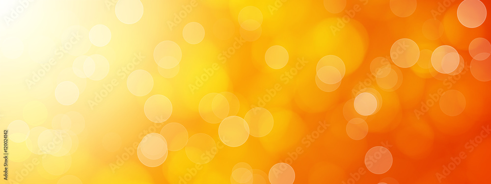 Wall mural abstract orange bokeh background