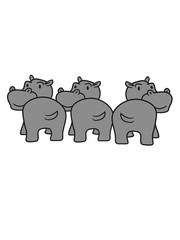 three 3 friends group team party popo ass butt funny comic dick happy cartoon sweet little cute baby hippopotamus child