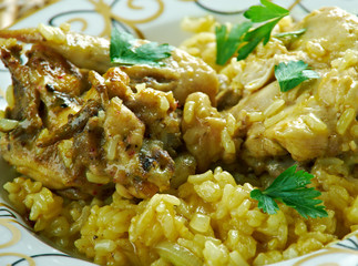 Chicken with saffron