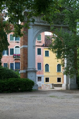 Entrence to The Giardini Park in Venice, Italy. The Venice Giardini host Venice Biennale Art Festival.