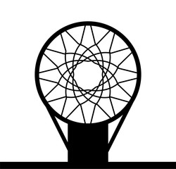 Fototapeta premium Monohrome basketball basket icon isolated on a white background, vector illustration