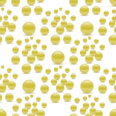 Scattered Pearls Seamless Pattern Isolated on White Background