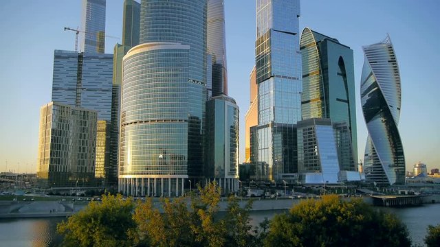 Moscow ity buildings with sky with clouds above