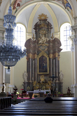 Fototapeta premium Interior of baroque Basilica of the Visitation Virgin Mary, place of pilgrimage, Hejnice, Czech Republic