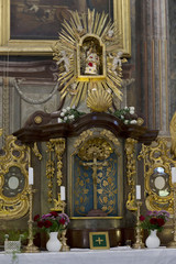 Fototapeta na wymiar Interior of baroque Basilica of the Visitation Virgin Mary, place of pilgrimage, Hejnice, Czech Republic