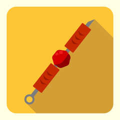 kebab flat icon with long shadow