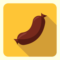 sausage flat icon with long shadow