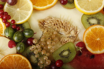 Fototapeta na wymiar fruits and berries background