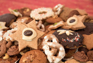 selbstgebackene Vollkorn-Weihnachtsplätzchen, Detailaufnahme