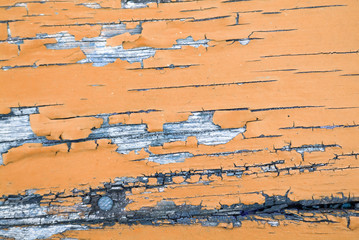 Holz / Treibholz Hintergrund in orange, Textur, Textfreiraum 