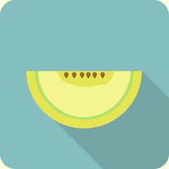 melon flat icon with long shadow
