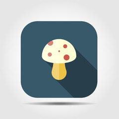 mushroom flat icon with long shadow