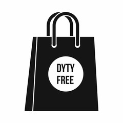 Duty free shopping bag icon in simple style isolated on white background vector illustration