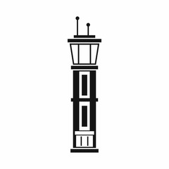 Airport control tower icon in simple style isolated on white background vector illustration