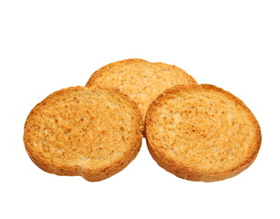 pile rusks with wholewheat flour, bread sliced isolated, whole wheat dry rusk bread, wholemeal bread isolated on white background