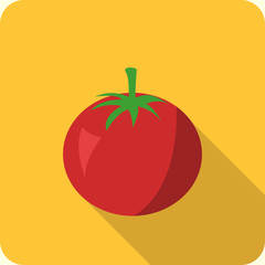 tomato flat icon with long shadow