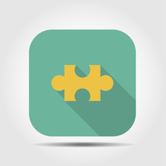 puzzle flat icon with long shadow