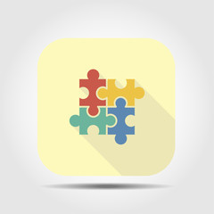 puzzle flat icon with long shadow