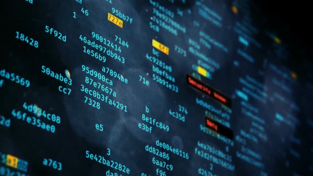 Computer hacking in process, multiple warning texts on screen, security breach. Computer screen with hacking warning message. Cybercrime
