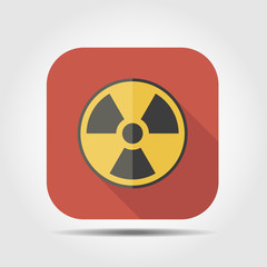 radiation flat icon with long shadow