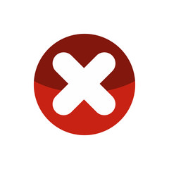 Fototapeta premium Fat cross in circle icon in flat style isolated on white background. Click and choice symbol vector illustration