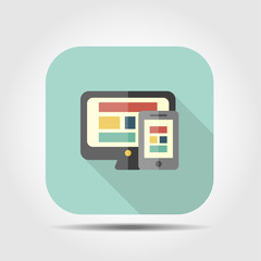 responsive design flat icon with long shadow