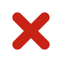 Obraz premium Cross icon in flat style isolated on white background. Click and choice symbol vector illustration