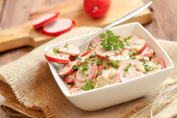entrée de cervelas vinaigrette 6