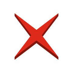 Red cross icon in flat style isolated on white background. Click and choice symbol vector illustration