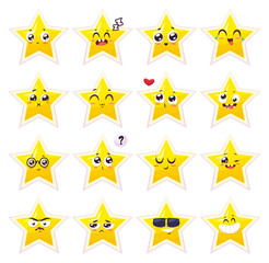 Smiles set of characters. Vector cute cartoons