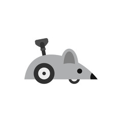 Clockwork mouse icon in flat style isolated on white background. Toy symbol vector illustration