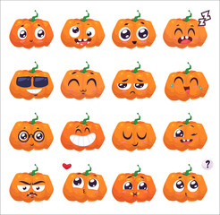 Fototapeta premium Set pumpkins for Halloween
