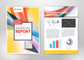 Annual report brochure. Flyer design template. Cover layout design with abstract background. Stationery Design