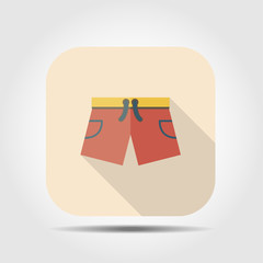 shorts flat icon with long shadow