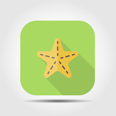 Obraz premium sea star flat icon with long shadow