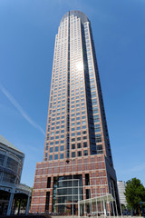 Fototapeta premium The Trade Fair Tower Messeturm in Frankfurt am Main, Germany.