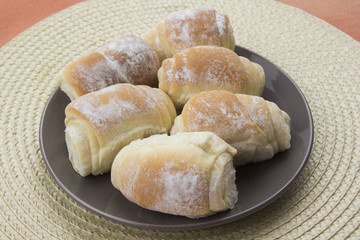 Some fresh bread on the table.