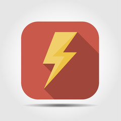 flash flat icon with long shadow