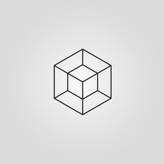 cube minimal logo concept, vector logo template