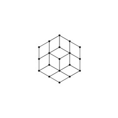 cube minimal logo concept, vector logo template
