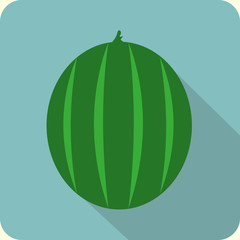 watermelon flat icon with long shadow