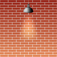 brick wall with lamp. vector illustration