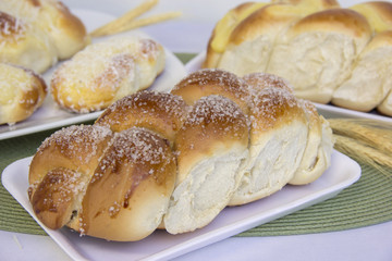 Home made sweet braided bread. Fresh bread