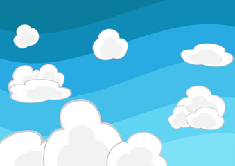 Vector cloud on blue background